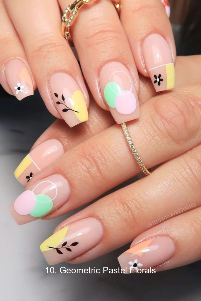 10. Geometric Pastel Florals