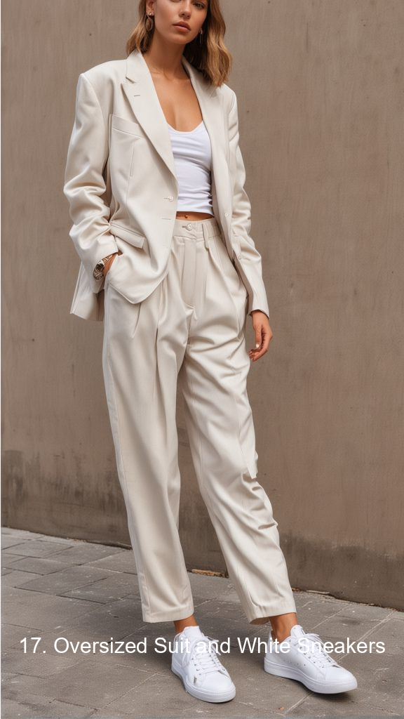 17. Oversized Suit and White S 5067 17. Oversized Suit and White Sneakers