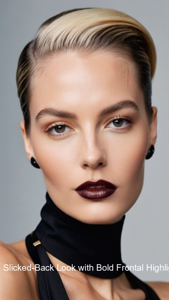 17. Slicked Back Look with Bol 8080 17. Slicked-Back Look with Bold Frontal Highlight