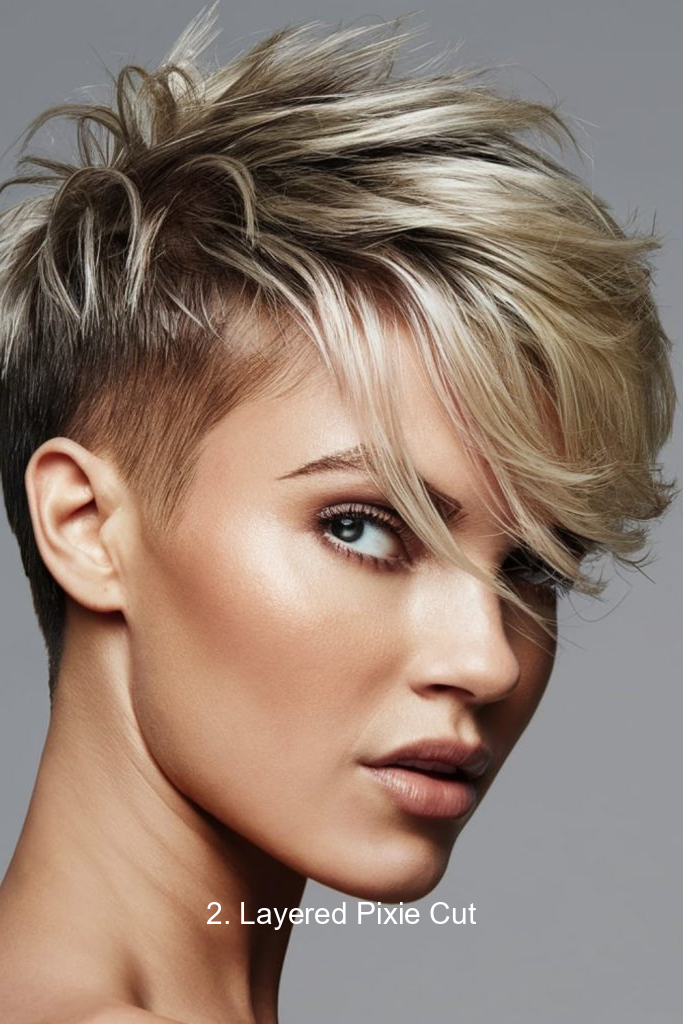 2. Layered Pixie Cut