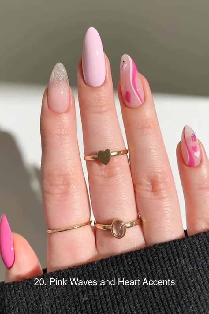 20. Pink Waves and Heart Accents