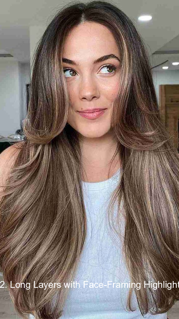 22. Long Layers with Face Fram 1824 22. Long Layers with Face-Framing Highlights