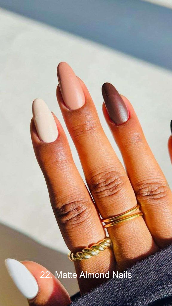 22. Matte Almond Nails