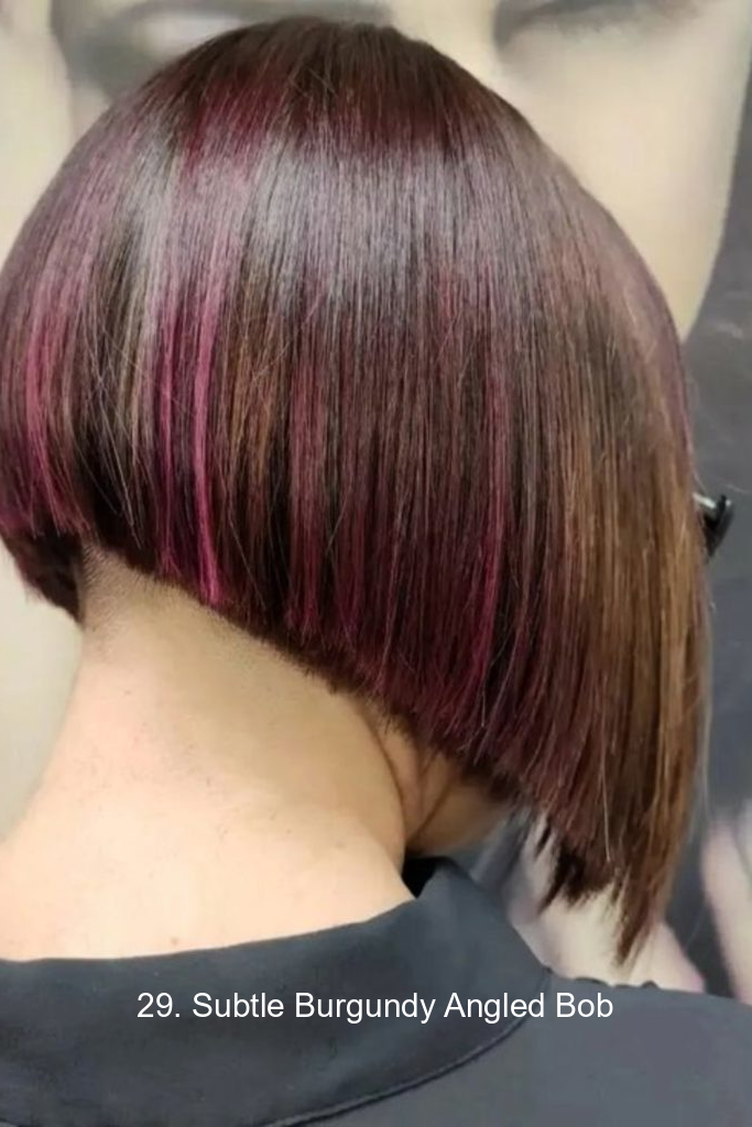 29. Subtle Burgundy Angled Bob 3558 29. Subtle Burgundy Angled Bob